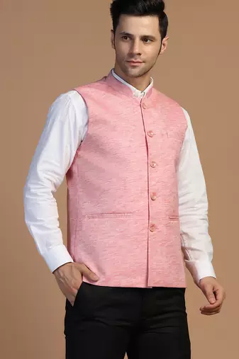 Pink linen jacket for men