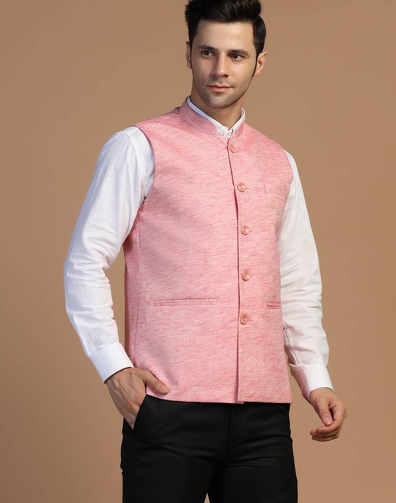 Pink linen jacket for men