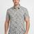 Green floral printed cotton shirt for men