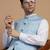 Men blue linen modi jacket