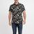 Black floral printed cotton shirt for men