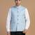 Men blue linen modi jacket