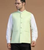 Men blue linen modi jacket