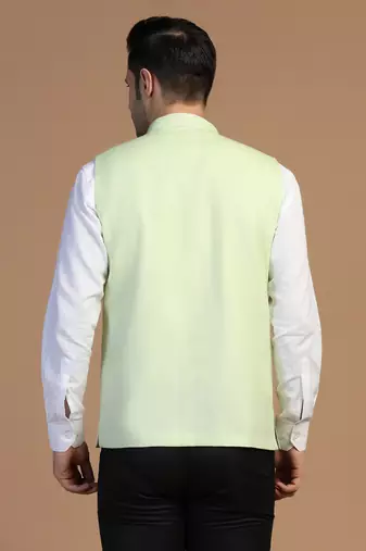 Men blue linen modi jacket