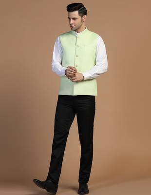 Men blue linen modi jacket 3