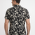 Black floral printed cotton shirt for men