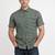 Green block print cotton casual shirt for men
