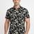 Black floral printed cotton shirt for men
