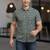 Green block print cotton casual shirt for men
