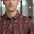Maroon floral printed cotton shirt for men