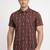 Maroon floral printed cotton shirt for men