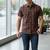 Maroon floral printed cotton shirt for men