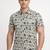 White block print cotton casual shirt for men