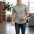 White block print cotton casual shirt for men