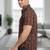 Maroon floral printed cotton shirt for men