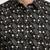 Black floral printed cotton shirt for men