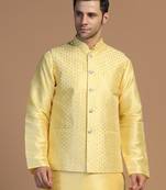 Men yellow embroidered jacket