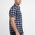 Blue block print cotton casual shirt for men