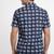 Blue block print cotton casual shirt for men