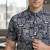 White geometric print cotton casual shirt for men
