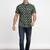 Green block print cotton casual shirt for men