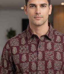 Multicolor floral printed cotton shirt for men