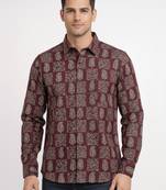 Multicolor floral printed cotton shirt for men