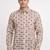 White block print cotton casual shirt for men