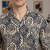 White floral printed cotton shirt for men