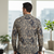 White floral printed cotton shirt for men