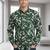 Green floral printed cotton shirt for men