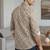 White floral printed cotton shirt for men