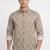 White floral printed cotton shirt for men