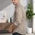 White floral printed cotton shirt for men