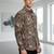 Brown floral printed cotton shirt for men
