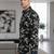 Black floral printed cotton shirt for men