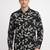 Black floral printed cotton shirt for men