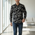 Black floral printed cotton shirt for men