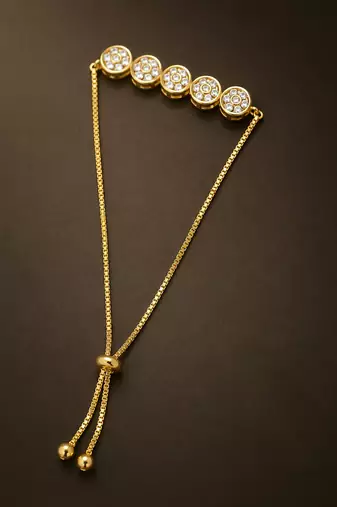 Premium floral gold plated cz diamond bracelet