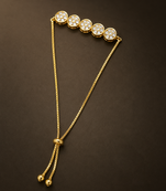 Premium floral gold plated cz diamond bracelet