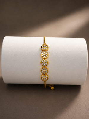 Premium floral gold plated cz diamond bracelet 3