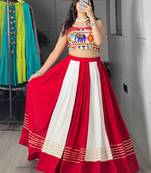 multicolor pure rayon Navratri gamthi mirror work chaniya choli 