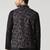 Black leaf printed mens nehru jacket