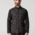 Black leaf printed mens nehru jacket