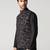 Black leaf printed mens nehru jacket