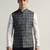 Mens grey check nehru jacket