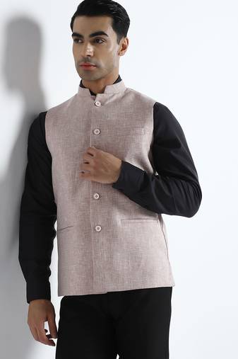 Pink linen jacket for men