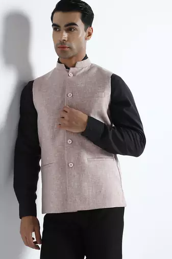 Pink linen jacket for men
