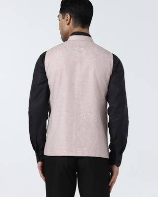Pink linen jacket for men 2