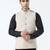 Men beige linen nehru jacket